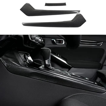 Комплект из 3 частей Центральных Консолей Боковые Планки Переключения Передач ABS Из Углеродного Волокна Для Honda Civic 11-Го Поколения 2022 2023