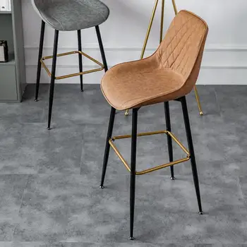 Барный стол и стул Домашняя спинка Высокий Табурет Nordic Light Роскошное Железо Современный Простой барный стул для кафе Барный стул