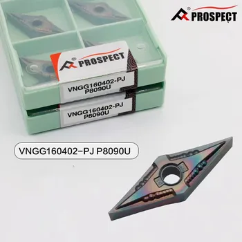 Новые 10шт пластин высокой твердости VNGG160402/04-PJ P8090 для резки закаленной стали HRC40-65, нано-нитридное PVD-покрытие, высочайшее качество
