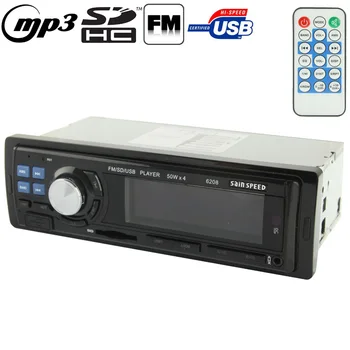 Автомобильный MP3-плеер мощностью 50 Вт x 4 с дистанционным управлением, поддержкой MP3/ FM/SD-карты/USB-флэш-диска/AUX IN (6208)