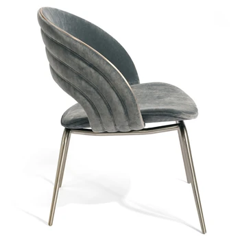 Роскошный обеденный стул из нержавеющей стали, железный стул со спинкой в европейском стиле, высококачественная мебель для кухни из абразивной ткани