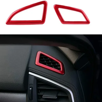 Наклейка на Накладку Вентиляционного Отверстия Приборной панели для Honda Civic 10-го поколения 2016-2020 - Красный