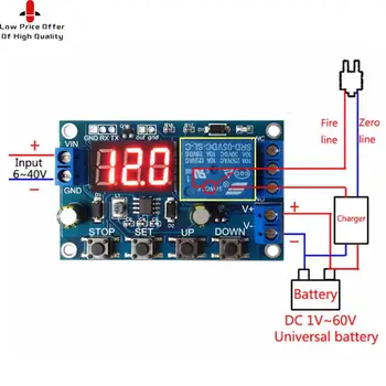 Плата зарядного устройства для литиевой батареи 18650 с защитой от перезаряда и разряда интегральных схем 6-40 В XY-DJ