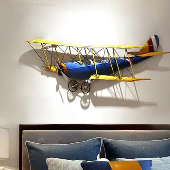 Ретро 3D железное настенное украшение кофейня бар модель самолета настенное украшение лофт домашнее украшение Винтажный декор