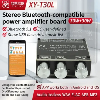 Bluetooth 5.1 Эквалайзер Цифровой Усилитель Мощности Плата Класса D HIFI DIY Amplificador Модуль APP AUX USB 2 * 30 Вт Стерео Аудио