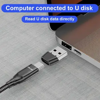 Высокоскоростная передача данных без помех USB OTG-переходник от штекера к кабелю Type C USB-адаптер для планшета