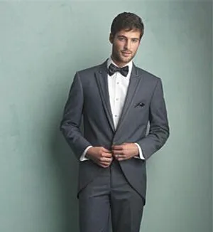 Модный дизайн, длинный жакет, мужской свадебный костюм жениха, фрак, блейзер на одной пуговице, костюм homme mariage (пальто + брюки)