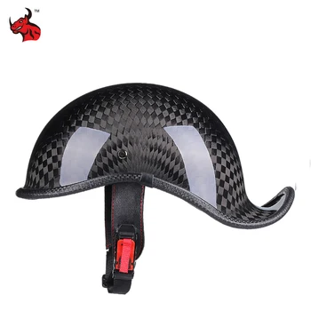 Ретро-полушлем, шлемы из углеродного волокна для мотоциклов, шлем для безопасности мото, Мотоциклетное оборудование, защитный шлем для электрического мотоцикла