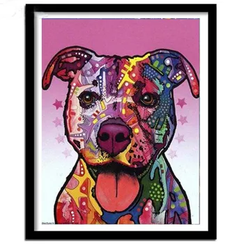 5d Алмазная живопись, подчеркивающая собаку Питбуля, полная алмазной вышивки, Мозаичная картина из стразов, Наклейки на стену, Декор
