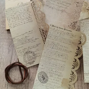Винтажный кружевной материал с полой каймой, бумажное письмо, декоративный дневник для скрапбукинга 