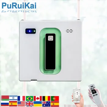 PuRuiKai Полноавтоматический робот-пылесос для мытья окон с водяным распылением, стеклоочиститель с дистанционным управлением
